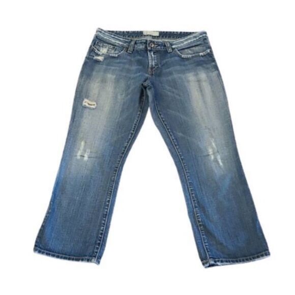 BKE | Women’s Denim “Star” Capris Distressed Blue Jeans 31 - Picture 1 of 7
